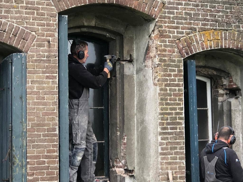 proefvak restauratie gevel Fort Buitensluis